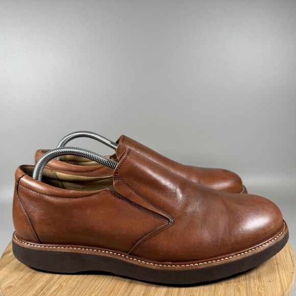 Samuel Hubbard Frequent Traveler Mens 9 W Shoes Slip On Brown Leather Vibram - Picture 1 of 8